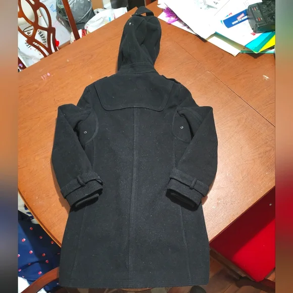 Donny Brook Elegant Black Toggle Trench Coat - Picture 12 of 14